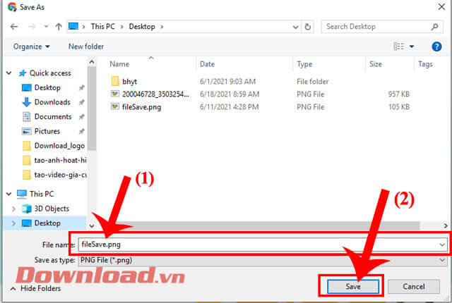 Save hình ảnh của thiệp