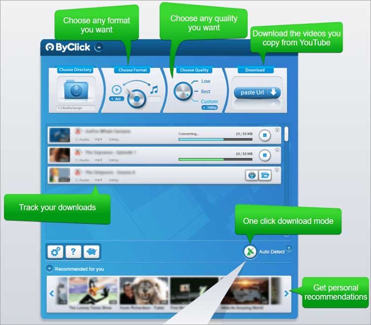 Phần mềm tải video online về máy tính ByClick