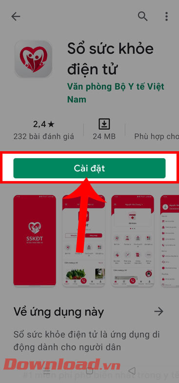 <p><strong>Bước 4:</strong> Tiếp theo, hãy ấn vào nút<strong> Cài đặt.</strong></p>