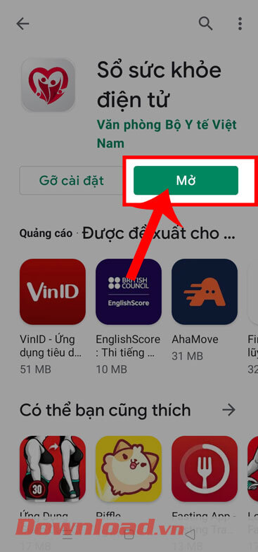 <p><strong>Bước 5:</strong> Chờ đợi trong một lát để quá trình tải ứng dụng về điện thoại được hoàn
