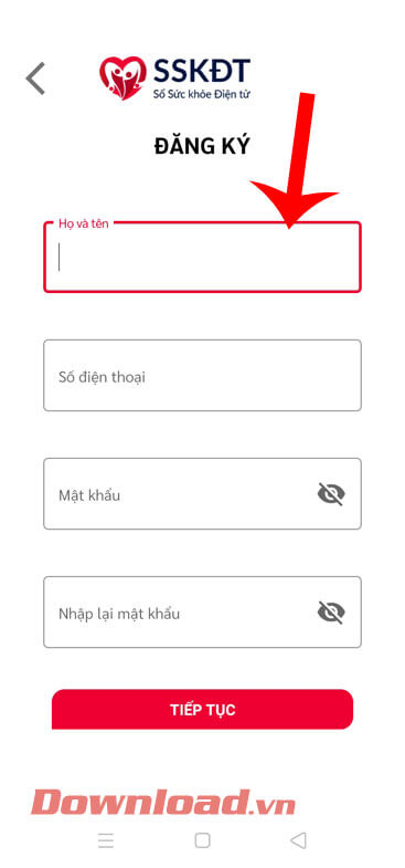 <p><strong>Bước 2:</strong> Trong màn hình <em>Đăng ký</em>, hãy nhập các thông tin: <em><strong>Họ