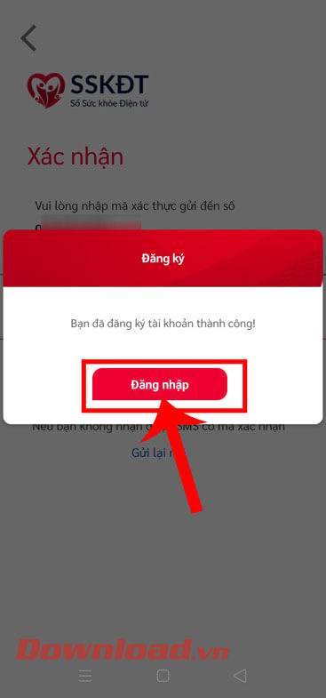 <p><strong>Bước 4: </strong>Lúc này trên màn hình sẽ hiển thị cửa sổ thông báo “<em>Bạn đã đăng ký tài
