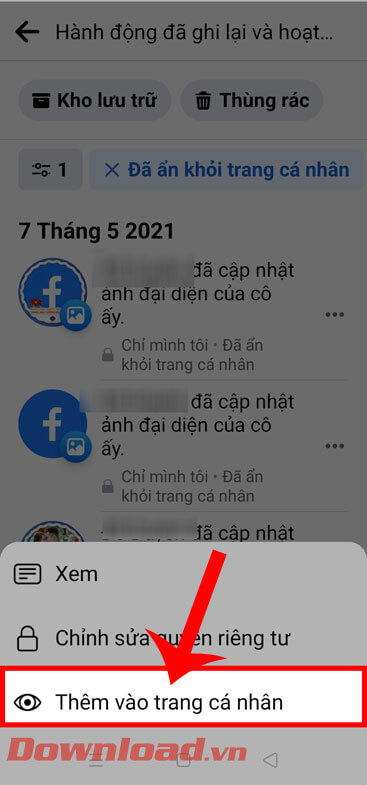 <p><strong>Bước 7:</strong> Ấn vào mục <strong>Thêm vào trang cá nhân</strong> ở phía bên dưới của màn