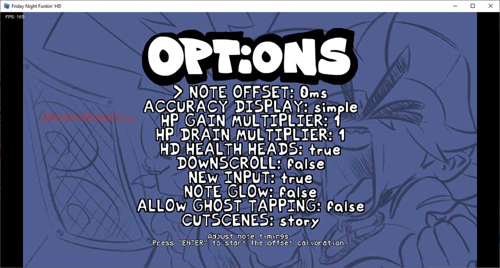 Tùy chọn Options của game FNF