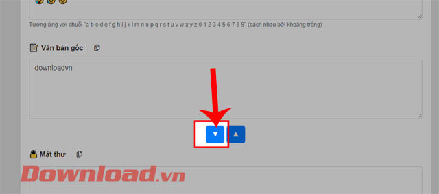 Click chuột vào biểu tượng mũi tên đi xuống