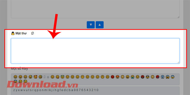 Paste tin nhắn vào ô Mật thư