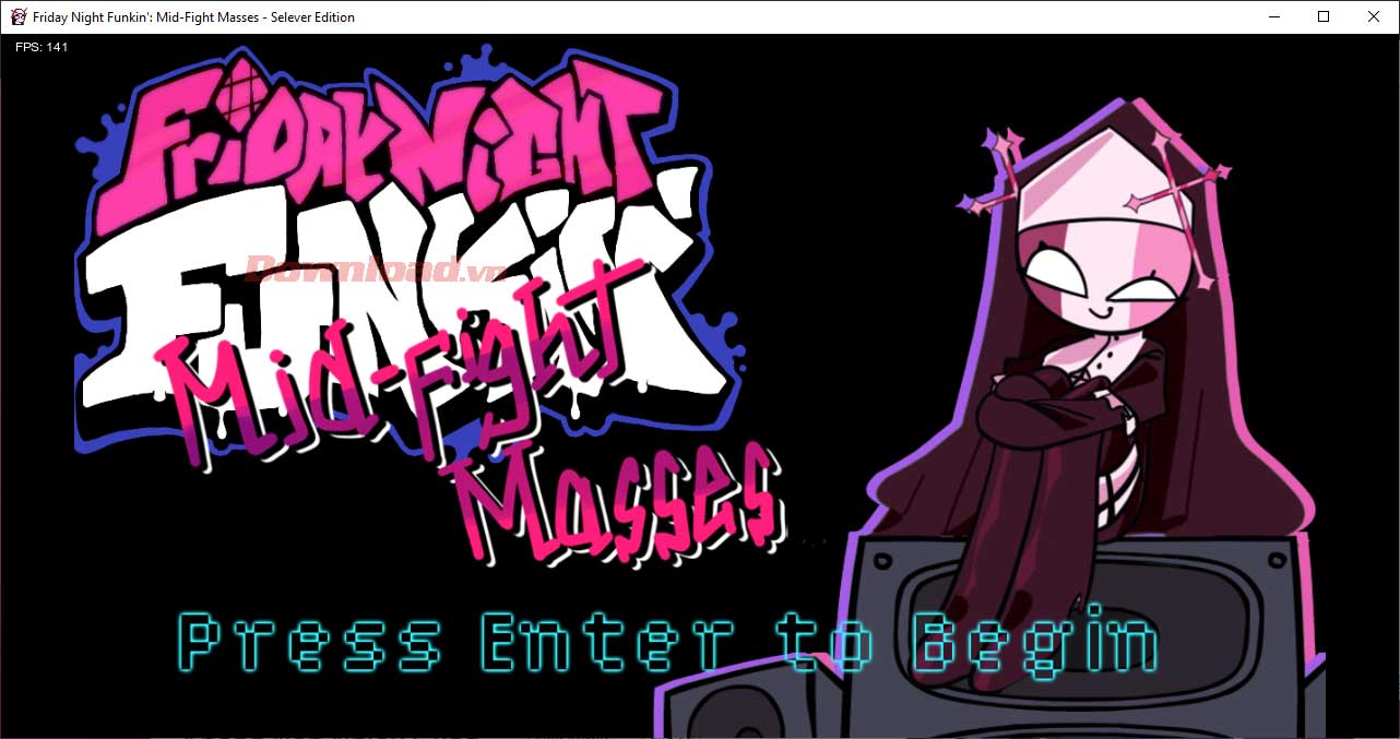 <p>3. Nhấn <strong>Enter</strong> để bắt đầu chơi game Friday Night Funkin' phiên bản Mid Fight Masses