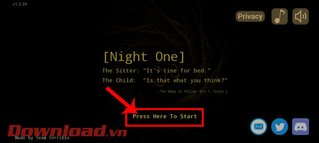 <p><strong>Bước 1:</strong> Khi đã mở tựa game này lên, nhấn vào nút <strong>Press Here To Start </strong>để