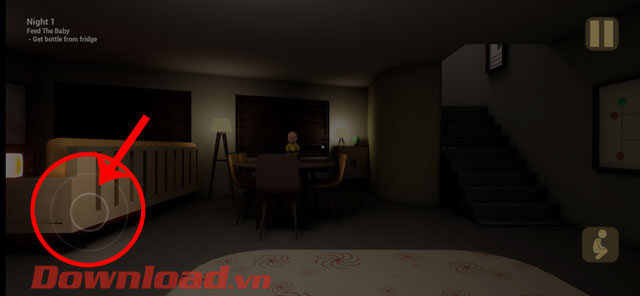 <p><strong>Bước 2: </strong>Lúc chúng ta sẽ bước vào một căn phòng của ngôi nhà và đứa trẻ đang ngồi
