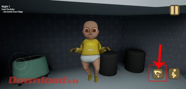 <p><strong>Bước 5: </strong>Bế đứa bé đến căn phòng thực hiện nhiệm vụ và đưa đến nơi đặt đứa trẻ này,