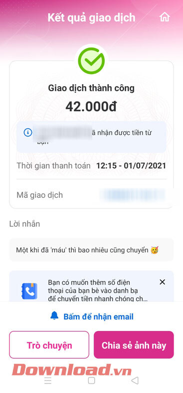 <p><strong>Bước 10:</strong> Sau đó, trên màn hình sẽ hiển thị thông báo “<em><strong>G</strong><strong>iao