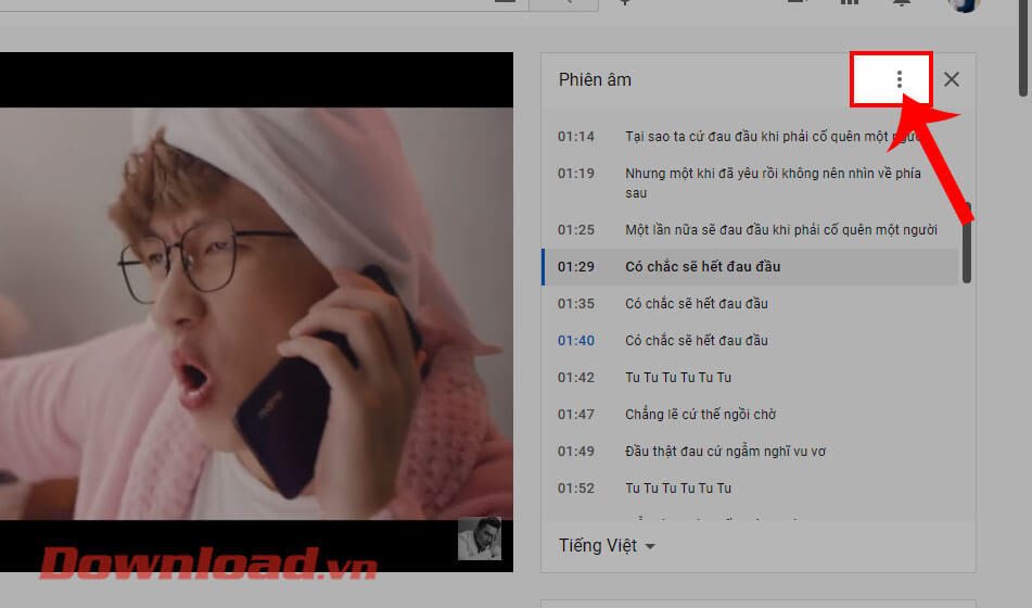 Nhấp chuột vào biểu tượng dấu ba chấm