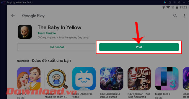 Nhấp chuột vào nút Phát