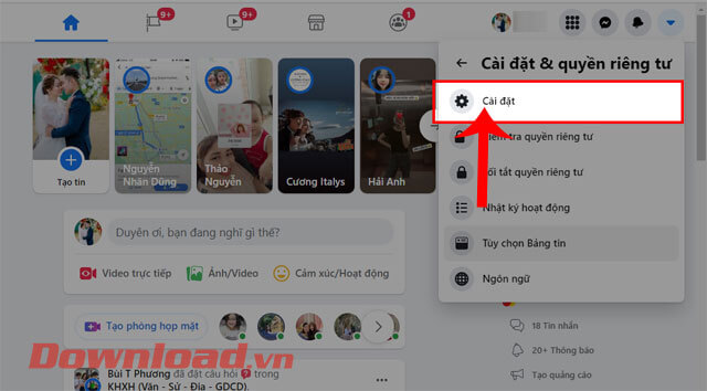 <p><strong>Bước 4: </strong>Sau đó, tại khung cửa sổ <em>Cài đặt &amp; Quyền riêng tư</em> hãy nhấn