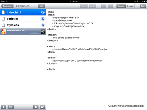 Viết code trên điện thoại iOS bằng Edhita