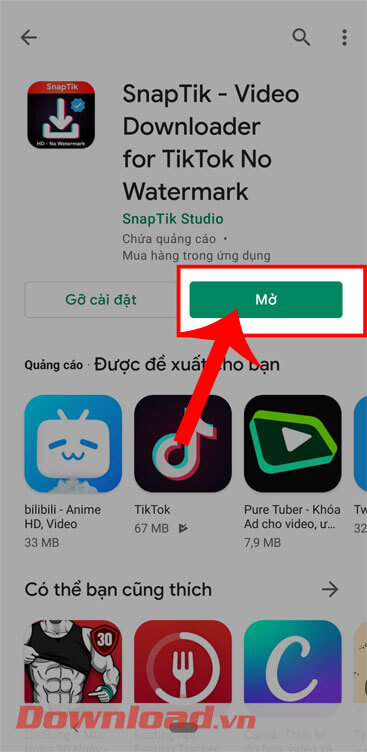 <p><strong>Bước 5: </strong>Chờ đợi một lát để quá trình download ứng dụng về điện thoại được hoàn tất,