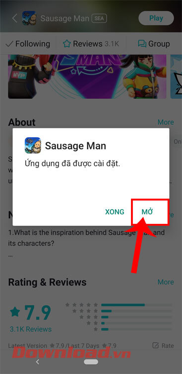 <p><strong>Bước 6:</strong> Chờ một lát để quá trình cài đặt trò chơi này được hoàn tất, rồi ấn vào