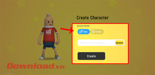 <p><strong>Bước 1: </strong>Khi đã cài đặt và tải dữ liệu game thành công, thì hãy <strong>chọn giới