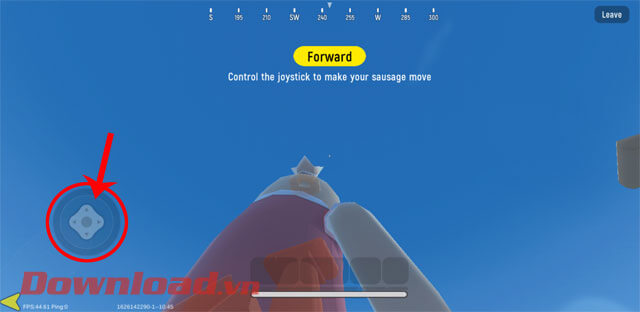 <p><strong>Bước 4: </strong>Nhấn và di chuyển <strong>biểu tượng hình tròn</strong>, để điều khiển hướng