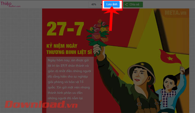 Nhấn vào nút Lưu ảnh