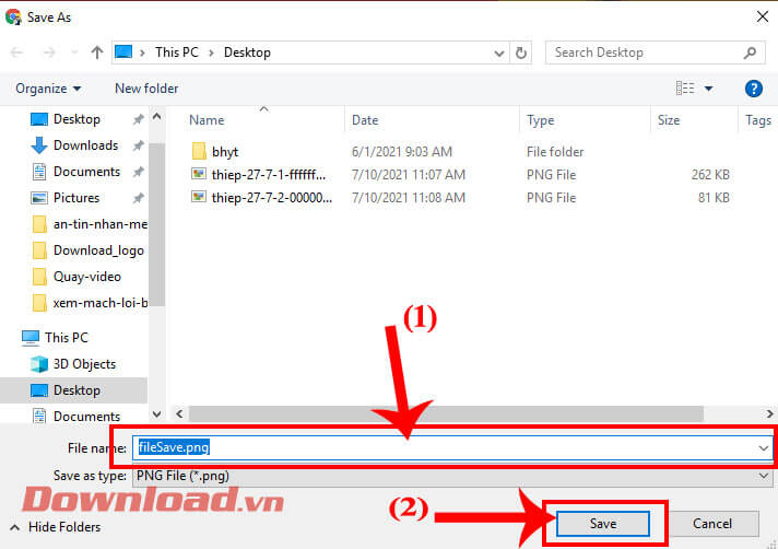 Lưu hình ảnh của thiệp