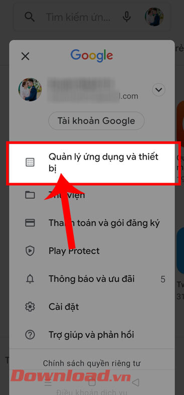 <p><strong>Bước 3: </strong>Tại khung cửa sổ quản lý tài khoản CH Play của bạn, hãy ấn vào mục<strong>