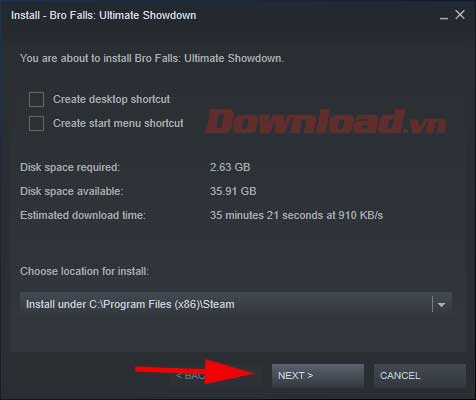 <p><strong>Bước 3:</strong> Click vào các tùy chọn cài đặt bạn muốn. Click <strong>Next</strong>.</p>