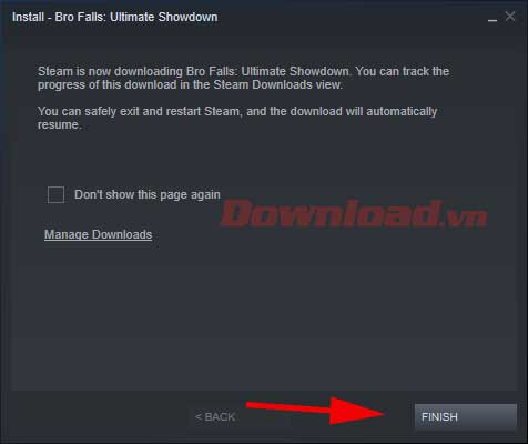 <p><strong>Bước 4:</strong> Tắt thông báo download Bro Falls: Ultimate Showdown bằng cách nhấn<strong>