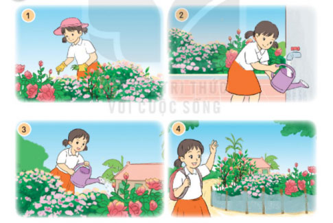 Nhìn tranh nói về việc bạn nhỏ đang làm