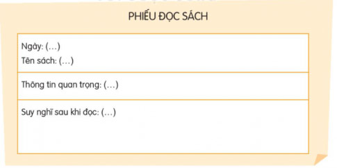 Phiếu đọc sách