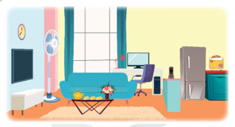 Kể tên các đồ vật được vẽ trong tranh