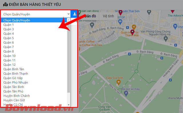 Chọn quận/huyện, phường mình sinh sống