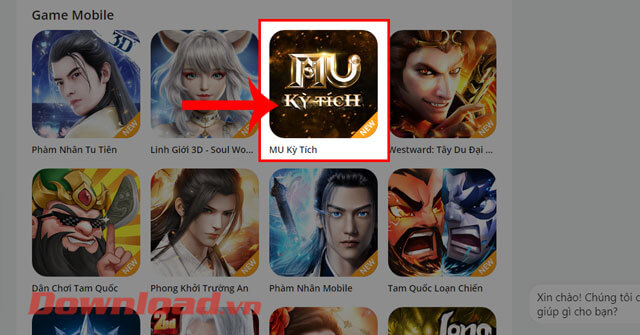 Nhấn vào game MU Kỳ tích