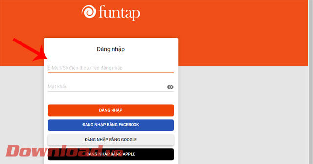 Đăng nhập tài khoản Funtap