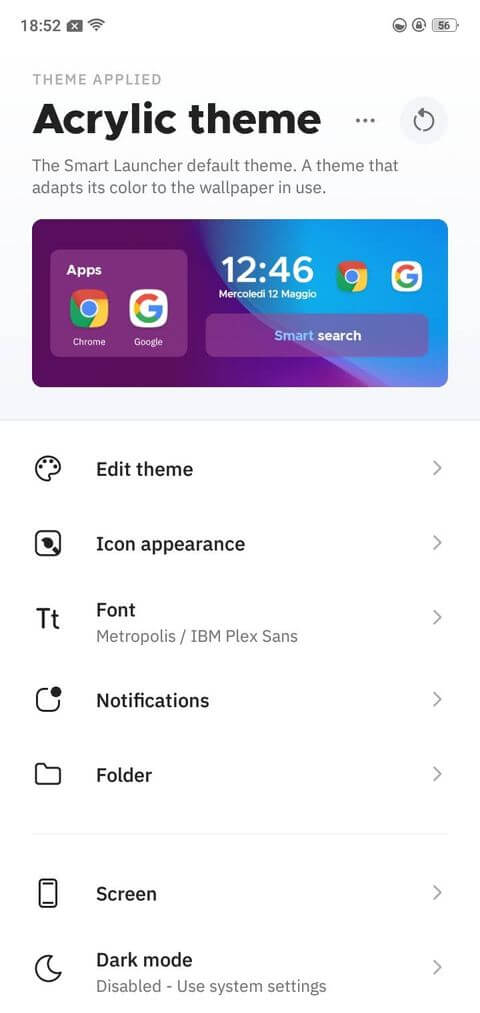 Cài đặt theme trên Smart Launcher