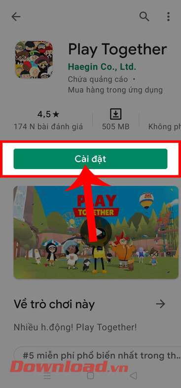 <p><strong>Bước 4:</strong> Tiếp theo, hãy chạm vào nút <strong>Cài đặt.</strong></p>