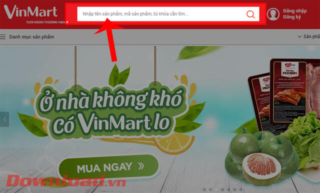 <p><strong>Bước 3: Nhấn vào ô tìm kiếm</strong> ở phía trên màn hình, sau đó <strong>nhập tên mặt hàng