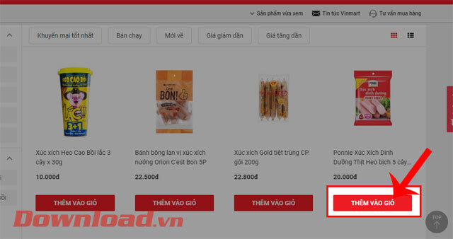 <p><strong>Bước 4: </strong>Tiếp theo, nhấp chuột vào nút <strong>Thêm vào giỏ hàng </strong>ở phía