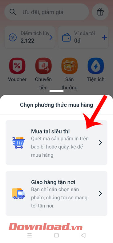 <p><strong>Bước 3:</strong> Phía dưới màn hình khi này hiển thị khung cửa sổ <em>Chọn phương thức mua