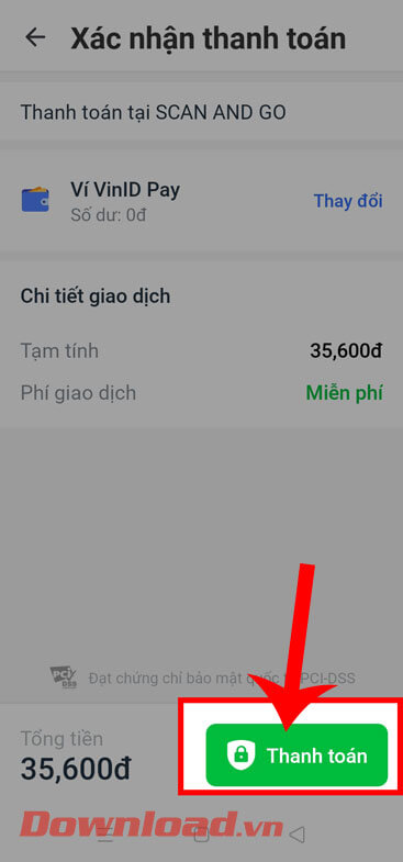 <p><strong>Bước 9: </strong>Tiếp theo, hãy nhấn vào nút <strong>Thanh toán</strong> ở góc bên phải phía