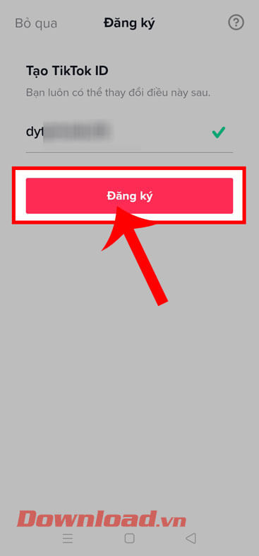 <p><strong>Bước 4: </strong>Ở giao diện mục <em>Tạo TikTok ID</em>, hiển thị mã ID của mình (bạn có