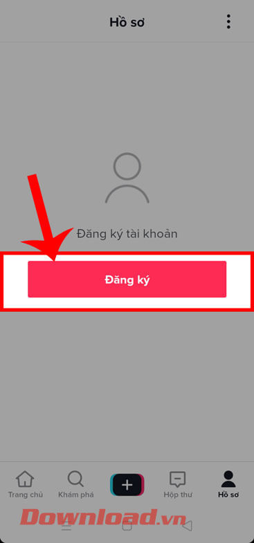 <p><strong>Bước 2: </strong>Trong mục <em>Hồ sơ</em> của ứng dụng khi này, hãy ấn vào nút <strong>Đăng