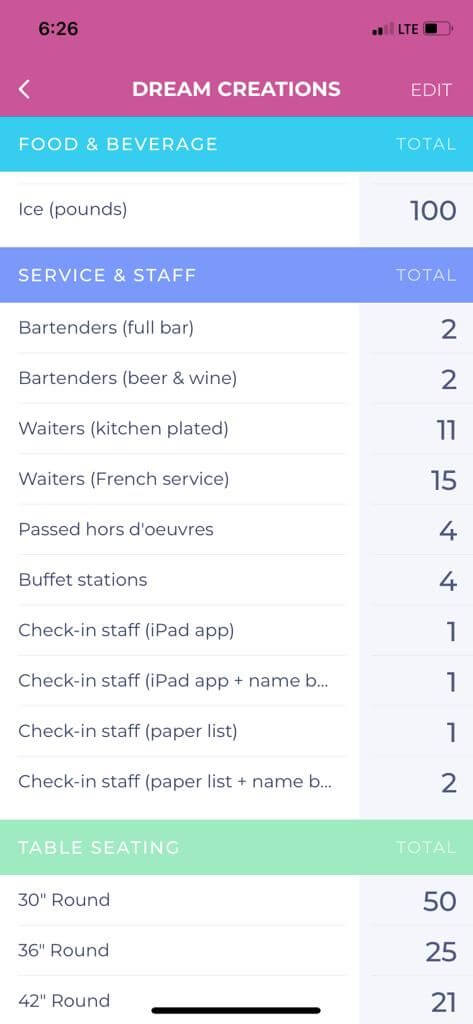 App tính toán sự kiện
