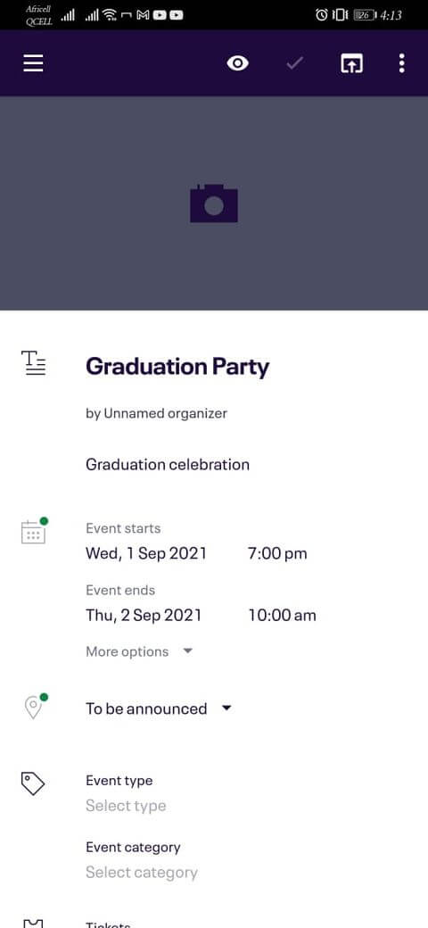 Quản lý sự kiện bằng Eventbrite