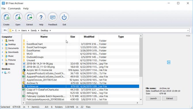 Phần mềm mở file RAR B1 Free Archiver