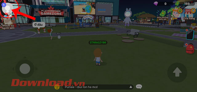 Nhấn vào biểu tượng tài khoản