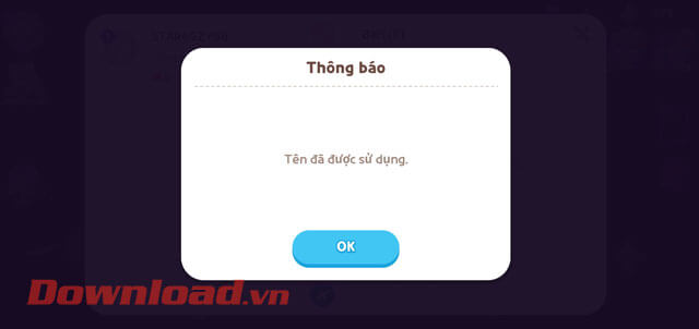Thay đổi tên nhân vật thành công
