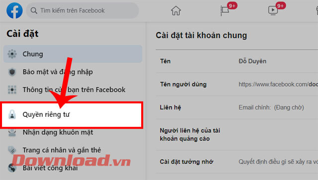 <p><strong>Bước 4:</strong>Trong khung cửa sổ <em>Cài đặt </em>ở phía bên trái màn hình, hãy click chuột