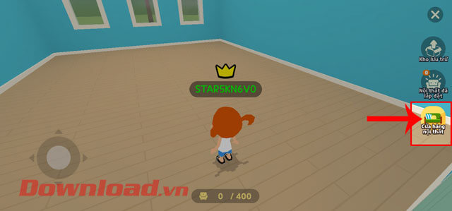 Nhấn vào mục Cửa hàng nội thất