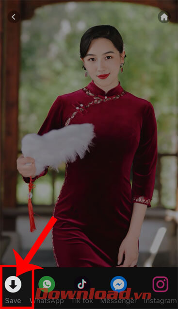 <p><strong>Bước 7:</strong> Khi video được ghép khuôn mặt thành công, nhấn vào <strong>biểu tượng mũi